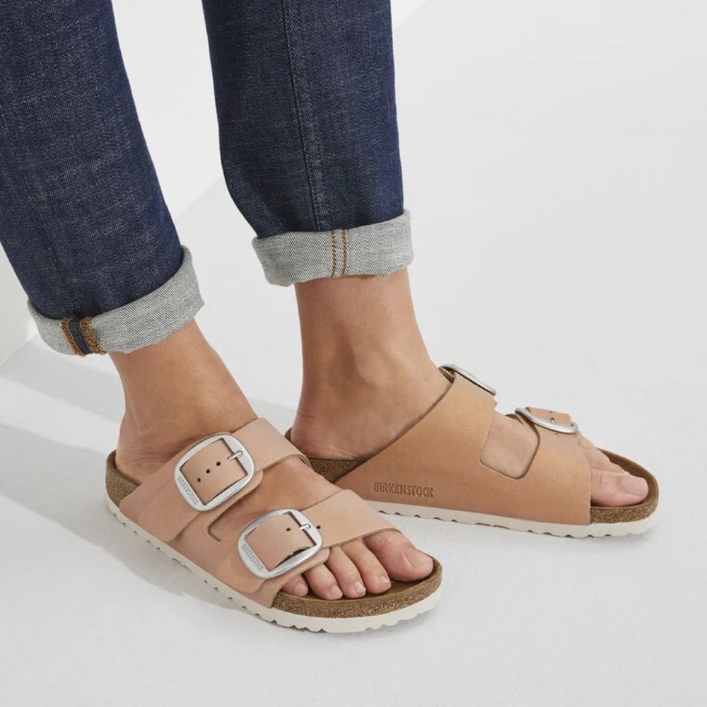 Birkenstock Arizona Big Buckle Leather Washed Metallic Copper Size 39 - Picture 5 of 12
